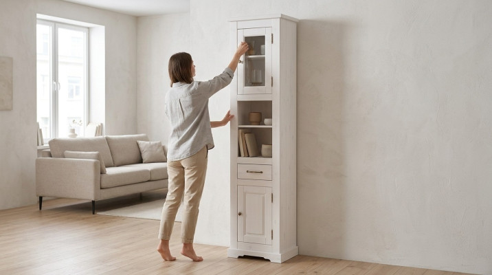 Armario alto de baño Estante decorativo Mueble de baño Baldas Muebles de baño
