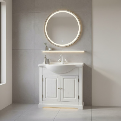 Lavamanos de calidad de lujo con armario, lavabo y lavatorio de casa de campo de 85x35x81.
