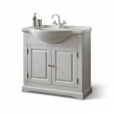 Lavamanos de calidad de lujo con armario, lavabo y lavatorio de casa de campo de 85x35x81.