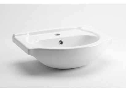 Lavabo de cerámica decorativo moderno de sobremontaje blanco.