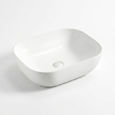 Lavabo de cerámica moderno Lavabo de encimera decorativo Blancorecitación