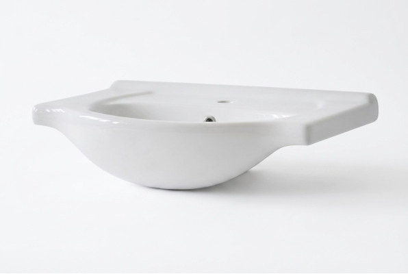 Lavabo de cerámica empotrado, lavabo blanco.