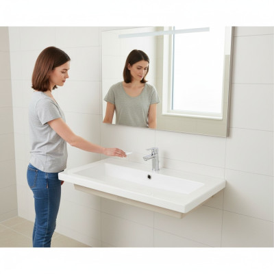 Lavabo de cerámica decorativo Encimera de lavabo encimera de lavabo blanco