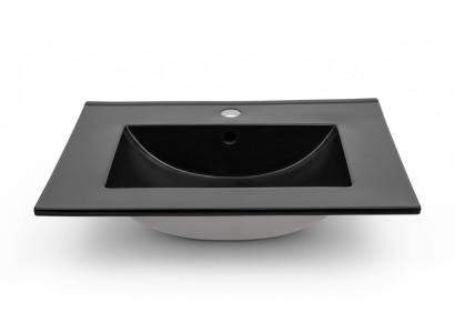 Lavabo de cerámica empotrado negro cuenco lavabo