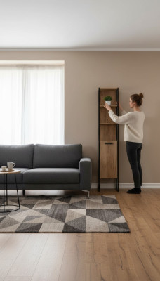 Armario de baño decorativo estante alto, mueble de baño, estanterías de baño.