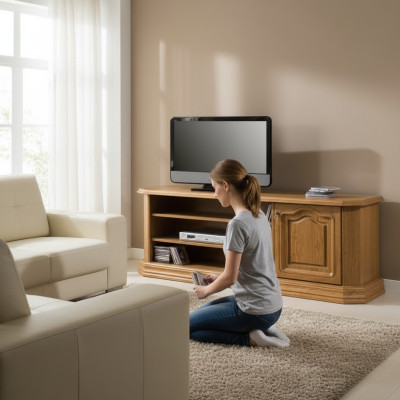 Casa de campo estilo antiguo RTV cómoda televisión barroco rocalla mueble de TV HiFi