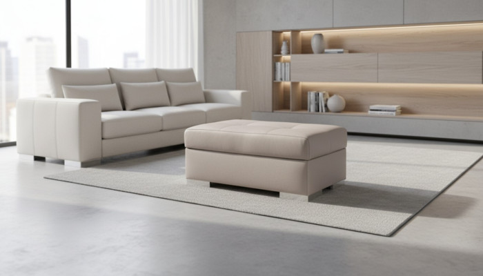 XXL reposapiés Club Lounge decoración taburete cuero textil otomana diseñador pufa