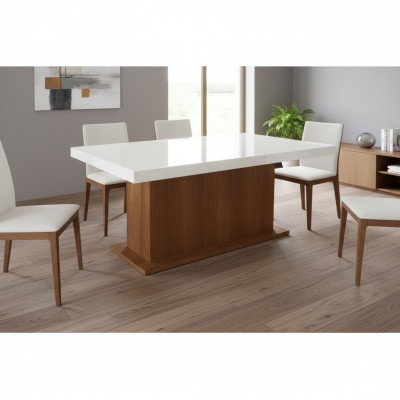 Mesa de columna Mesa de comedor Mesas Mesas de comedor 160/240 cm Oficina Diseño Madera Mesa de conferencias