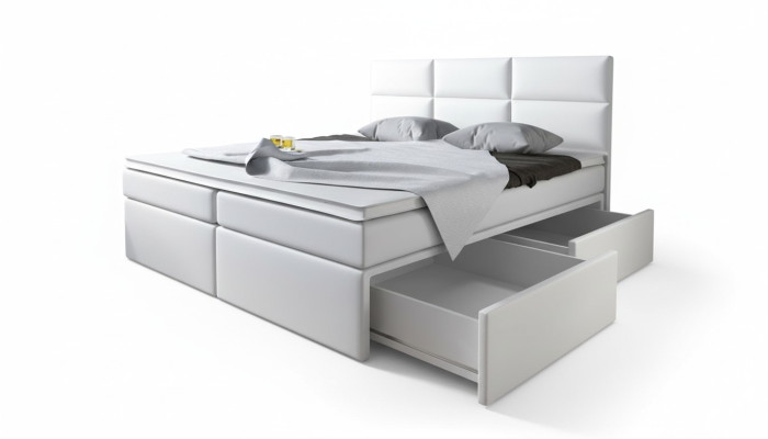 Cama boxspring cama tapizada de cuero artificial diseñador de hotel doble lujo diseño nuevo