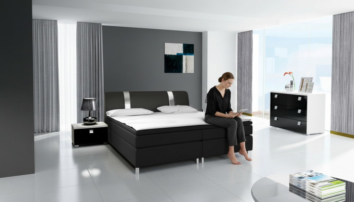 Diseño Dormitorio moderno Conjuntos completos Armario Cama Cómoda Mesita de noche