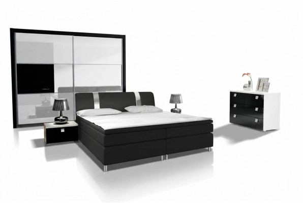 Diseño Dormitorio moderno Conjuntos completos Armario Cama Cómoda Mesita de noche