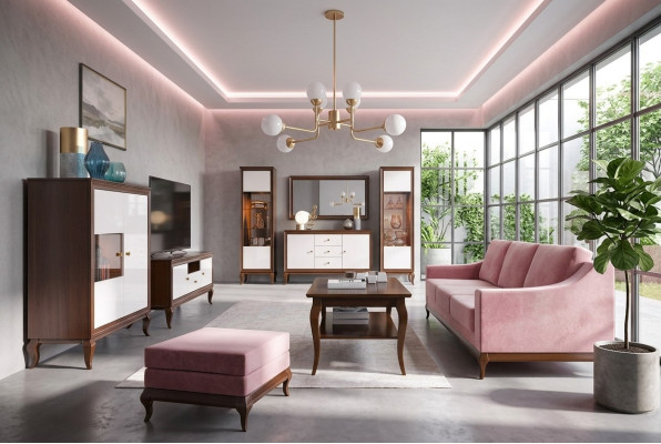 Conjunto de sala de estar vitrina cómoda espejo paredes de salón cómodas diseño