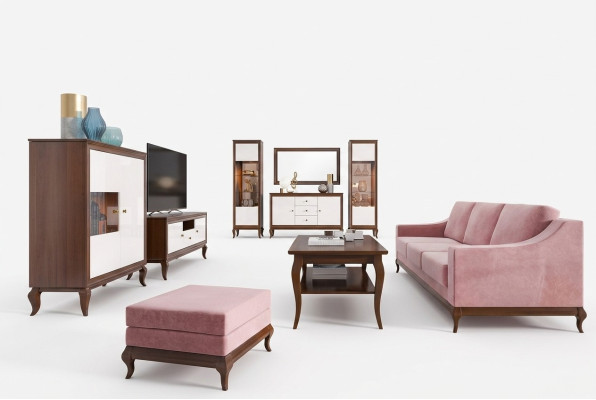 Conjunto de sala de estar vitrina cómoda espejo paredes de salón cómodas diseño