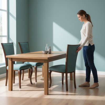Grupo de comedor 4 x silla de respaldo sillon set silla de comedor madera tapizada nuevo