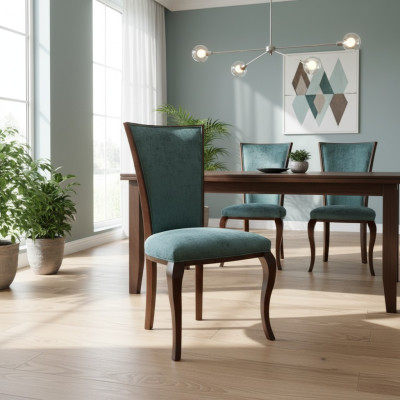 Grupo de comedor 4 x silla de respaldo sillon set silla de comedor madera tapizada nuevo