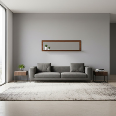 Espejo de pared clásico con marco de madera muebles espejo nuevo 154x45cm marco de vidrio pared