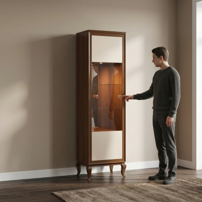 Clásicos armarios vitrinas muebles de salón armario vitrina de lujo noble con vidrio