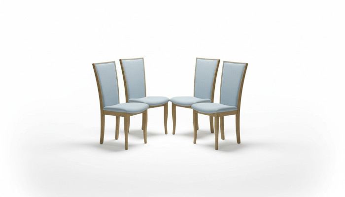 Set de 4 sillas de diseño de lujo tapizadas en madera maciza para oficina, comedor o sala de estar.