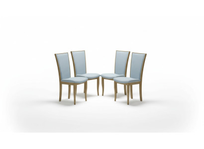 Set de 4 sillas de diseño de lujo tapizadas en madera maciza para oficina, comedor o sala de estar.