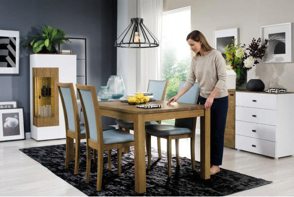 Conjunto de 6 sillas de diseño de lujo con acolchado de madera maciza para la oficina, comedor o sala de estar.