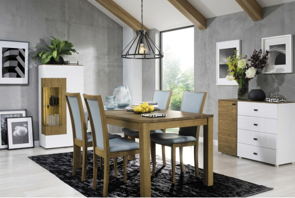 Conjunto de 6 sillas de diseño de lujo con acolchado de madera maciza para la oficina, comedor o sala de estar.