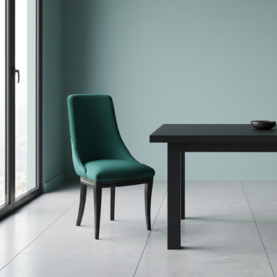 4 sillas verdes de lujo, clásicas, de comedor, modernas, de madera maciza.