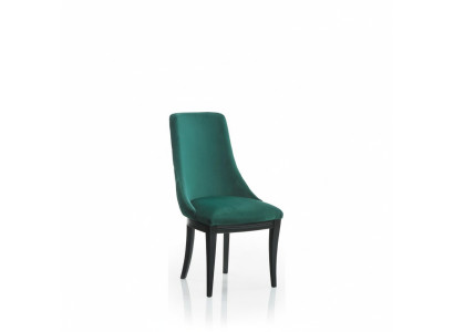 4 sillas verdes de lujo, clásicas, de comedor, modernas, de madera maciza.