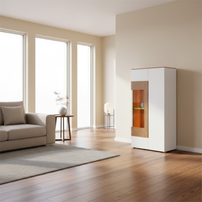 Moderno armario de vidrio vitrina para sala de estar escaparate de una puerta diseño vitrinas nuevas.