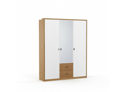 Diseño armario de dormitorio armario moderno de madera de 3 puertas con espejo.