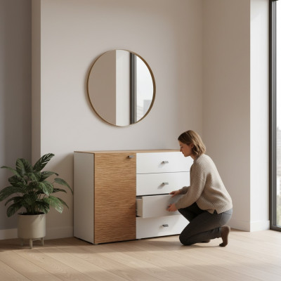 Cómoda Vitrina Cómodas Vitrinas Cómoda gabinete Buffet Armario moderno NUEVO