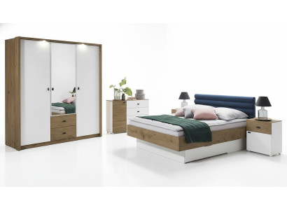 Diseñador Cama tapizada Cama Camas Tela Madera Lujo Cama doble Cama conyugal 180x200cm
