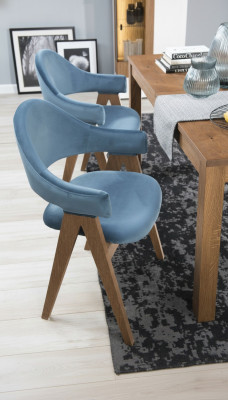Set de 2 sillas de diseño de lujo tapizadas de madera maciza para oficina y comedor.