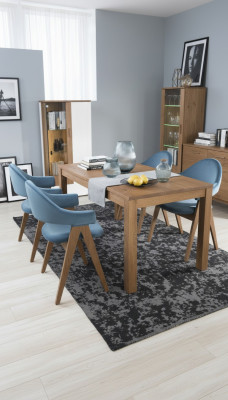 Conjunto de 4 sillas de diseño de lujo tapizadas en madera maciza para oficina o comedor.