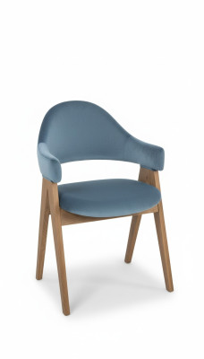Conjunto de 4 sillas de diseño de lujo tapizadas en madera maciza para oficina o comedor.