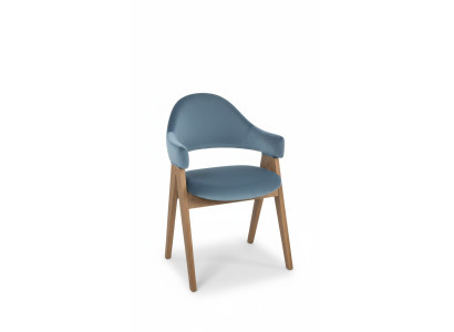 Conjunto de 4 sillas de diseño de lujo tapizadas en madera maciza para oficina o comedor.