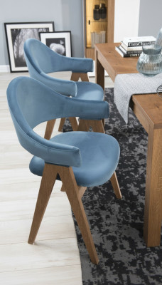 Conjunto de comedor 6x silla de diseño de lujo acolchada de madera maciza Silla de oficina.
