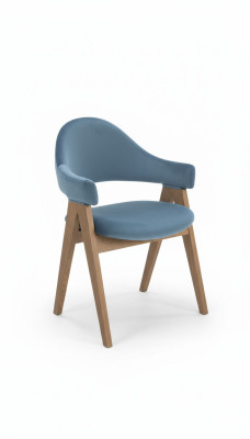 Conjunto de comedor 6x silla de diseño de lujo acolchada de madera maciza Silla de oficina.
