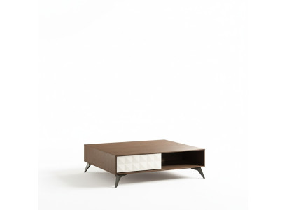 Mesa de centro Mesa auxiliar Diseño de sala de estar Mesa de centro Sofá de cuero Tablas de madera nuevas