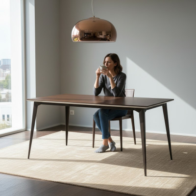 Mesa de comedor de diseño clásico de madera Mesa Mesa Comedor Sala de estar Moderno