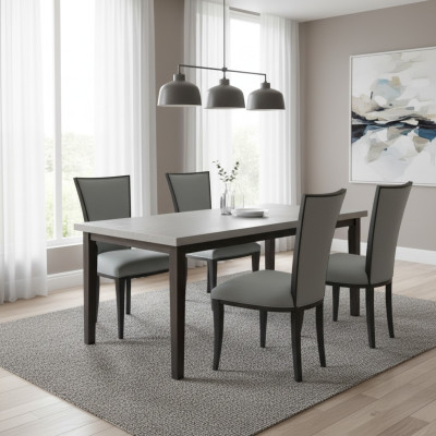 Juego de sillones de lujo 4x grupo de sillas asiento acolchado respaldo sillas conjunto madera maciza