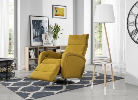 Sillón Lounge Silla de diseñador Sofá tapizado de 1 plaza Relax Giratorio Televisión Tela