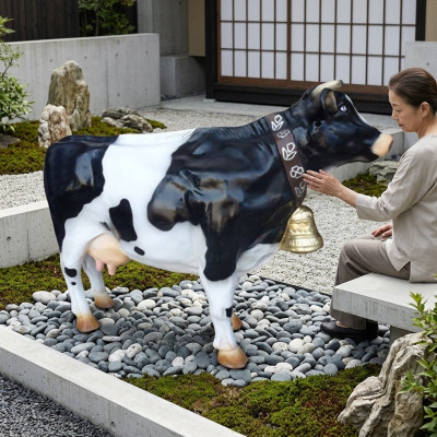 Exhibidor de decoración de vaca granja decoración jardín escultura de vaca 75cm XXL nueva