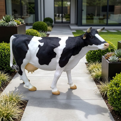 Expositor de decoración de vaca de granja de jardín, escultura de vaca de 210 cm nuevo.