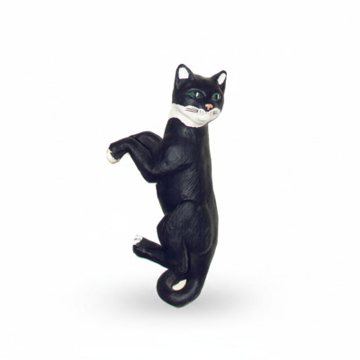 Decoración Jardín Figuras de Plástico Estatua de Gato Colgando de 60cm, Figura Pintada a Mano.