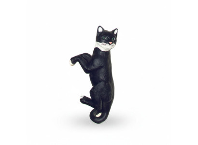 Decoración Jardín Figuras de Plástico Estatua de Gato Colgando de 60cm, Figura Pintada a Mano.