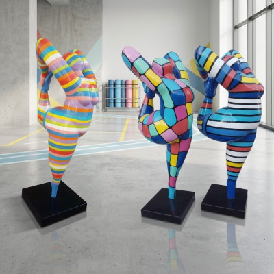 Figura abstracta de diseñador, estatuas XXL en jardín, sala de estar, escultura de arte coloreada.