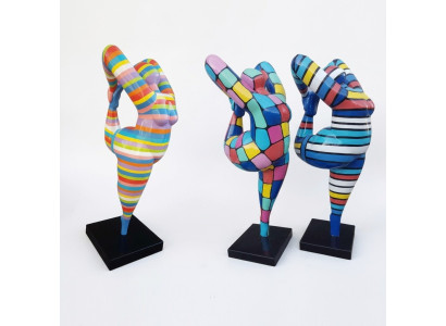 Figura abstracta de diseñador, estatuas XXL en jardín, sala de estar, escultura de arte coloreada.