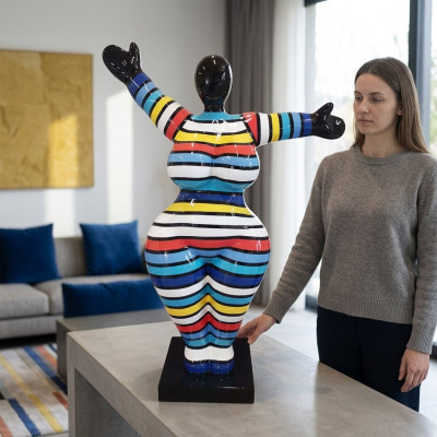 Figuras de diseño abstracto 120cm estatuas jardín sala de estar arte escultura XXL Nuevo