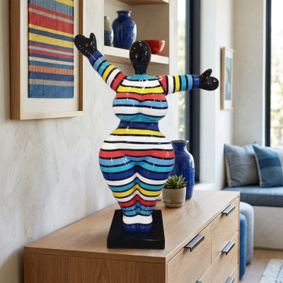 Figuras de diseño abstracto 120cm estatuas jardín sala de estar arte escultura XXL Nuevo