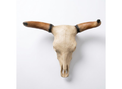Cráneo de toro Cabeza de toro Esculturas de pared Altura 64 cm Figura decorativa de pared Decoración de pared